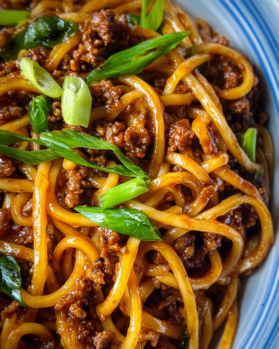 Ground Beef Mongolian Noodles