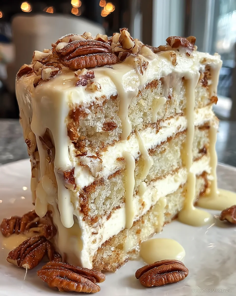White Chocolate Pecan Layer Cake