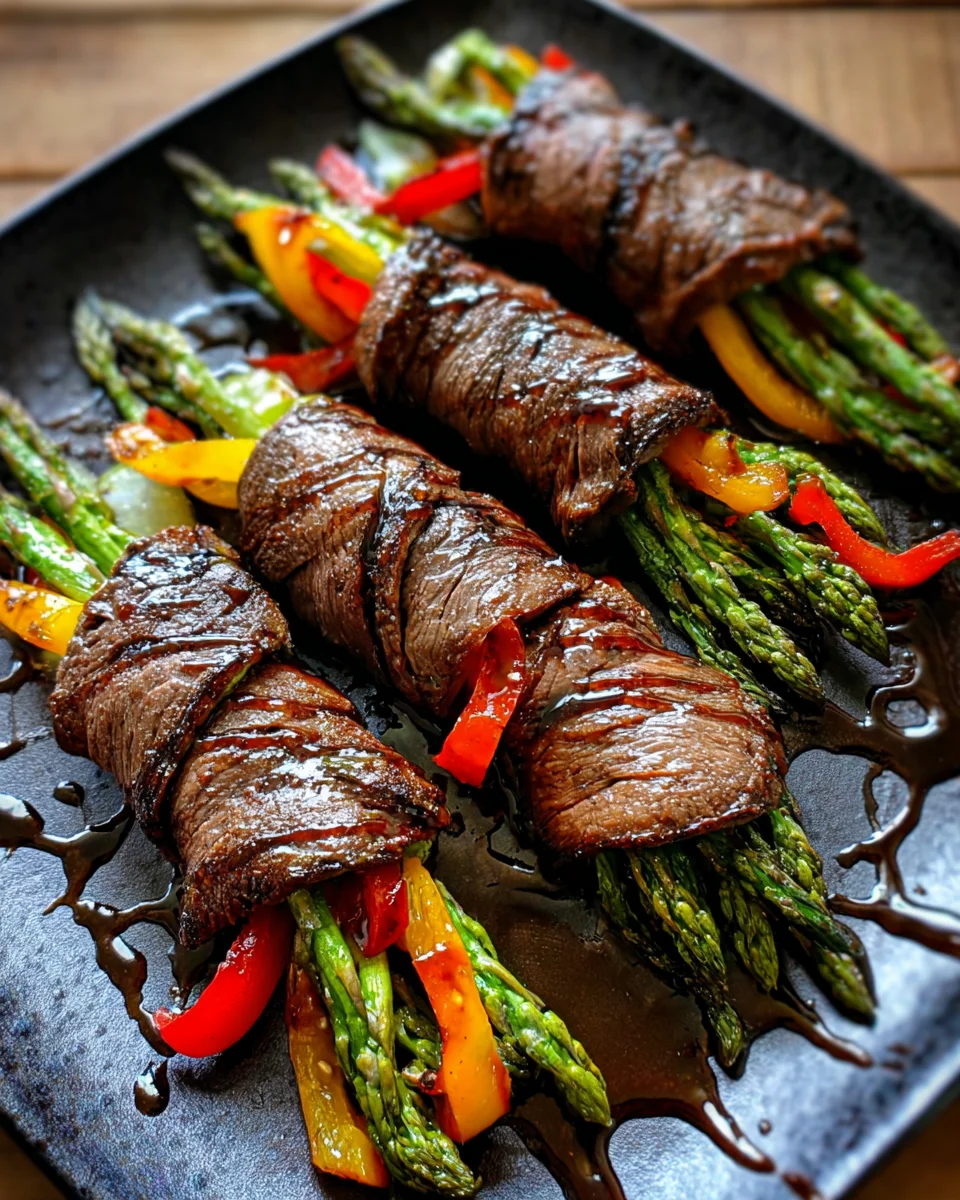 Air Fried Steak and Asparagus Bundles