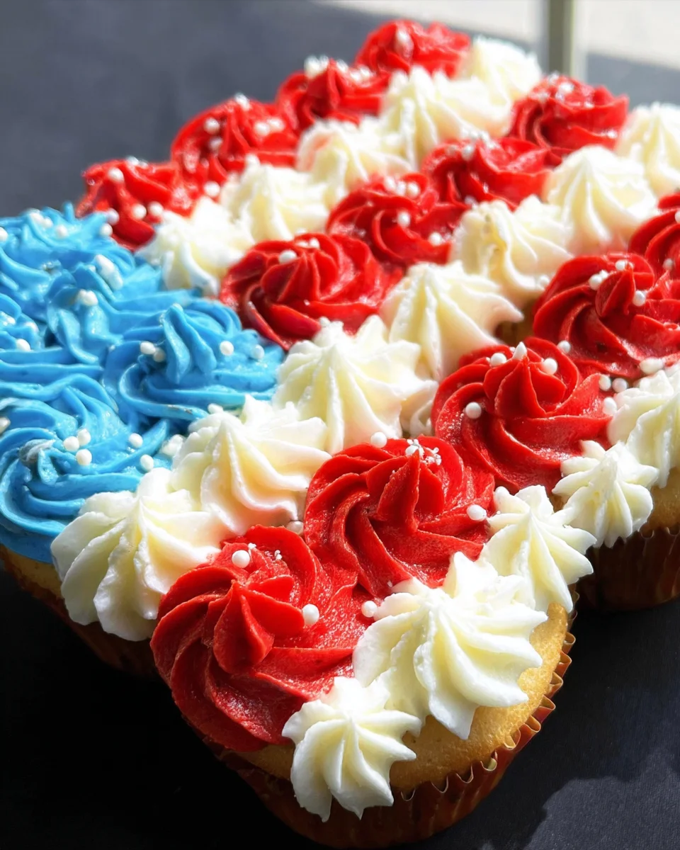 American Flag Cup Cake