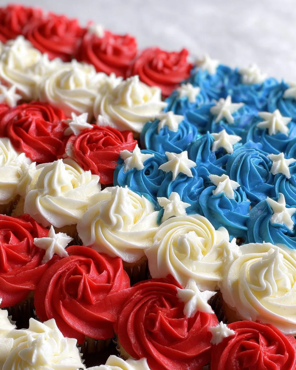 American Flag Cup Cake 24 American