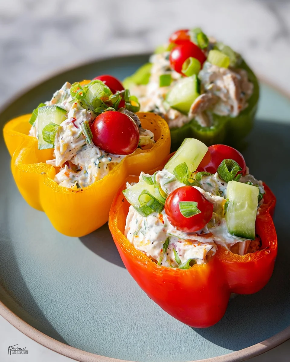 Greek Yogurt Chicken Salad Stuffed Peppers