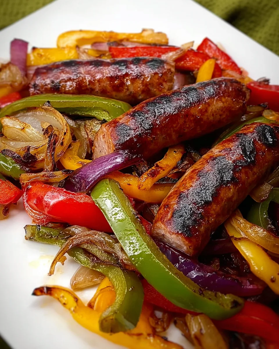 Grilled Sausage with Peppers and Onions