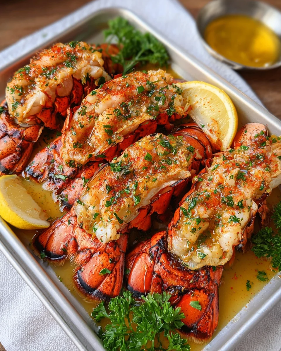 Lemon Butter Grilled Lobster Tails