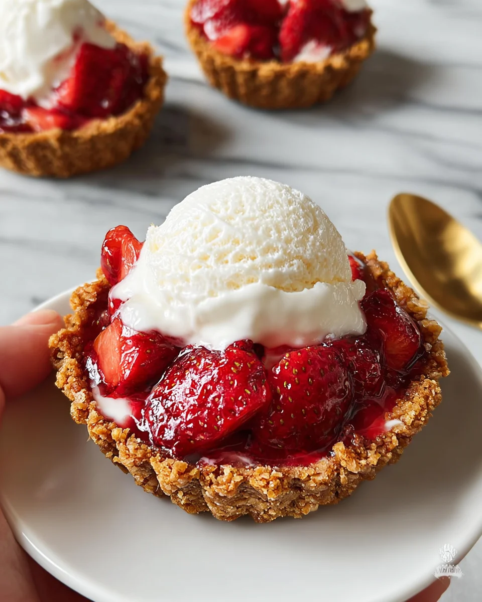 Mini Strawberry Ice Cream Pies
