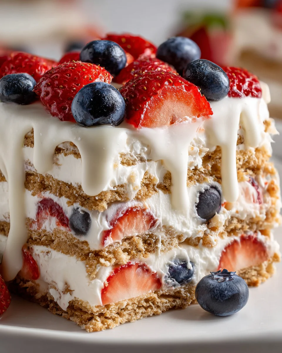 No Bake Icebox Cake with Summer Berries