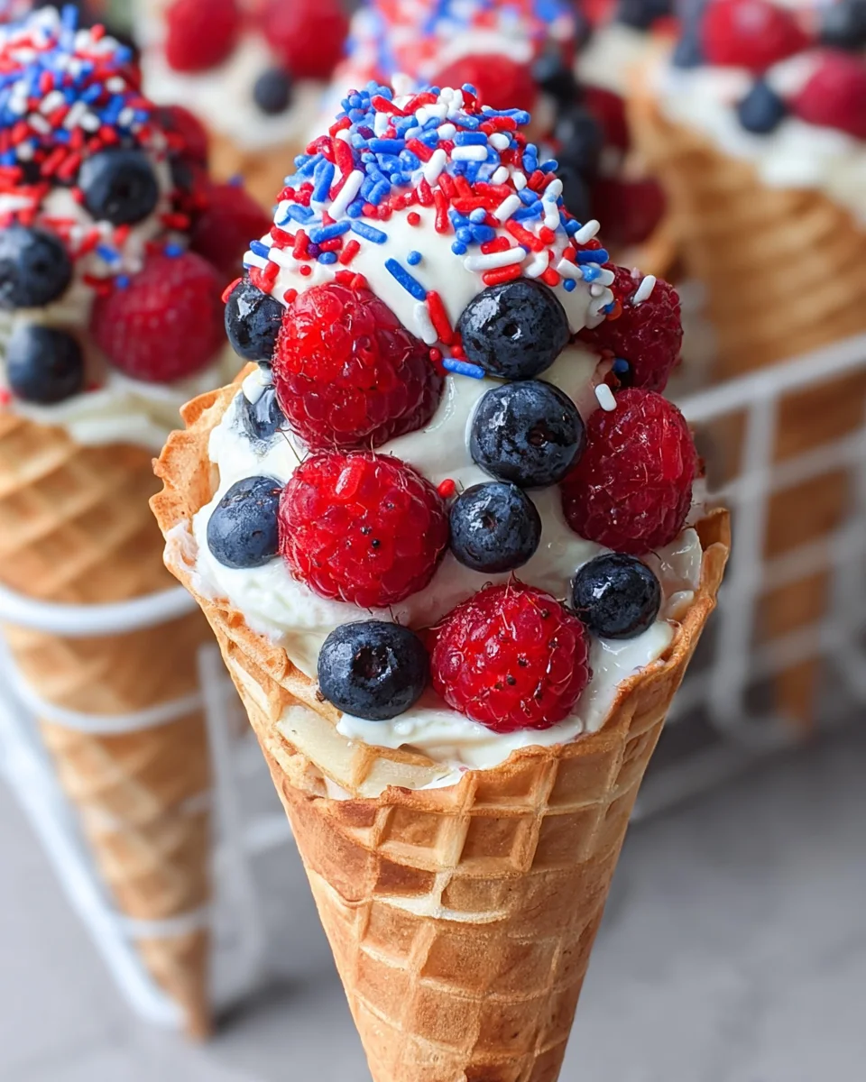 Patriotic Fruit Cones