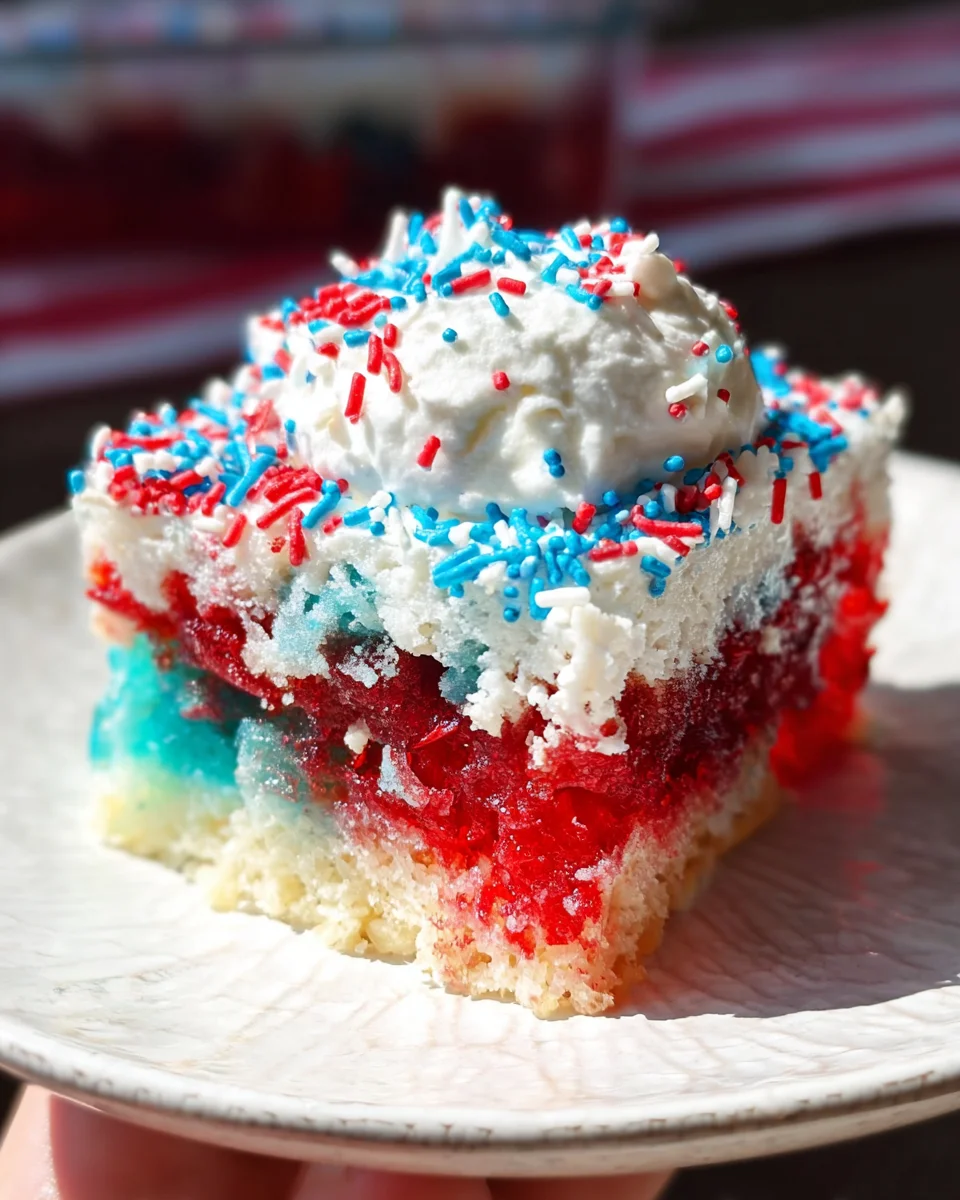Red, White, & Blue Poke Cake 15 Red,