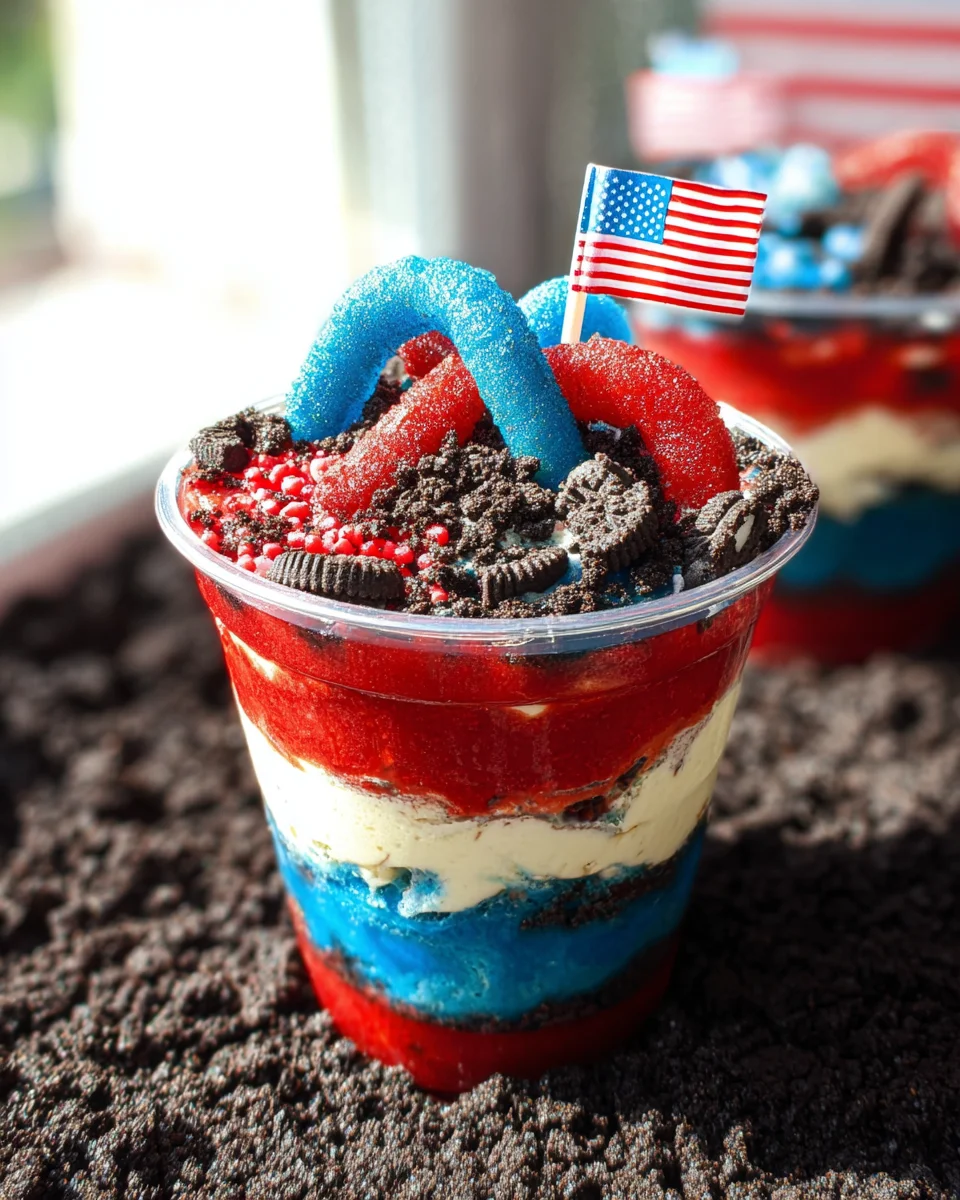 Red, White and Blue Dirt Cups
