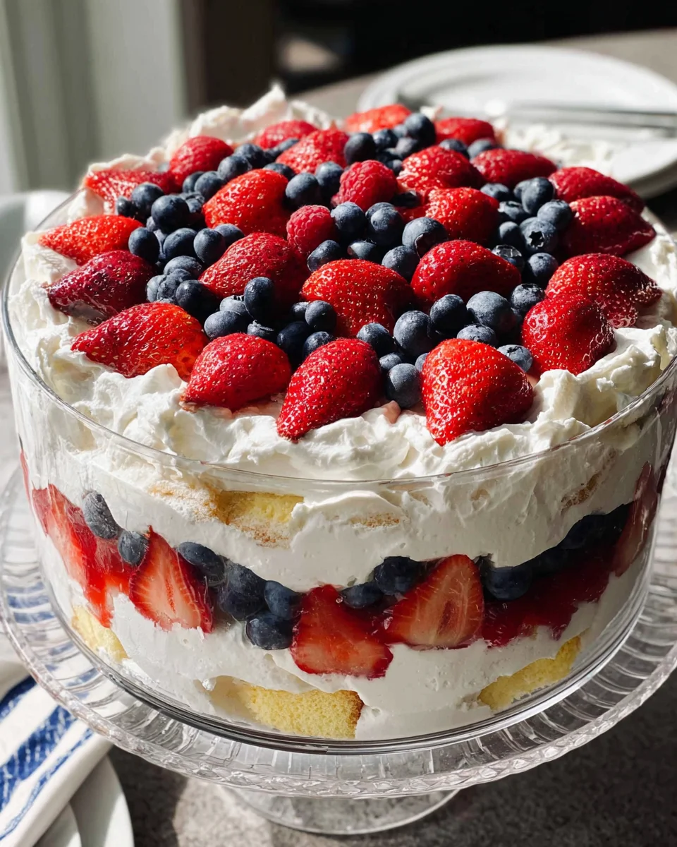 Red, White and Blue Strawberry Shortcake Trifle 14 Red,