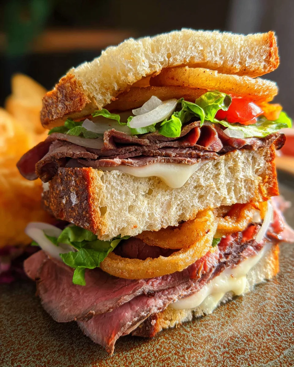 Roast Beef Sandwiches with Lettuce and Onions 16 Roast