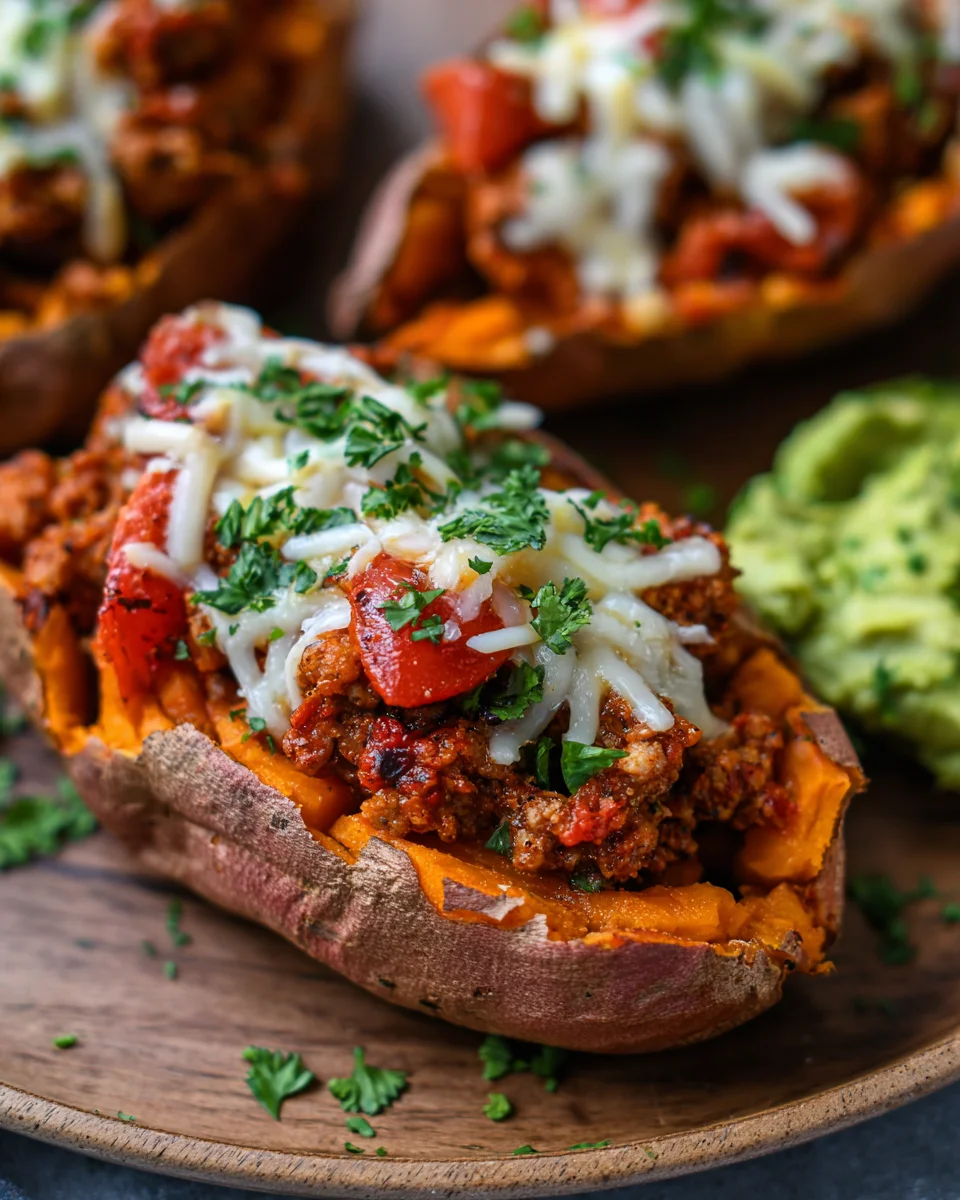 Turkey Taco Stuffed Sweet Potatoes