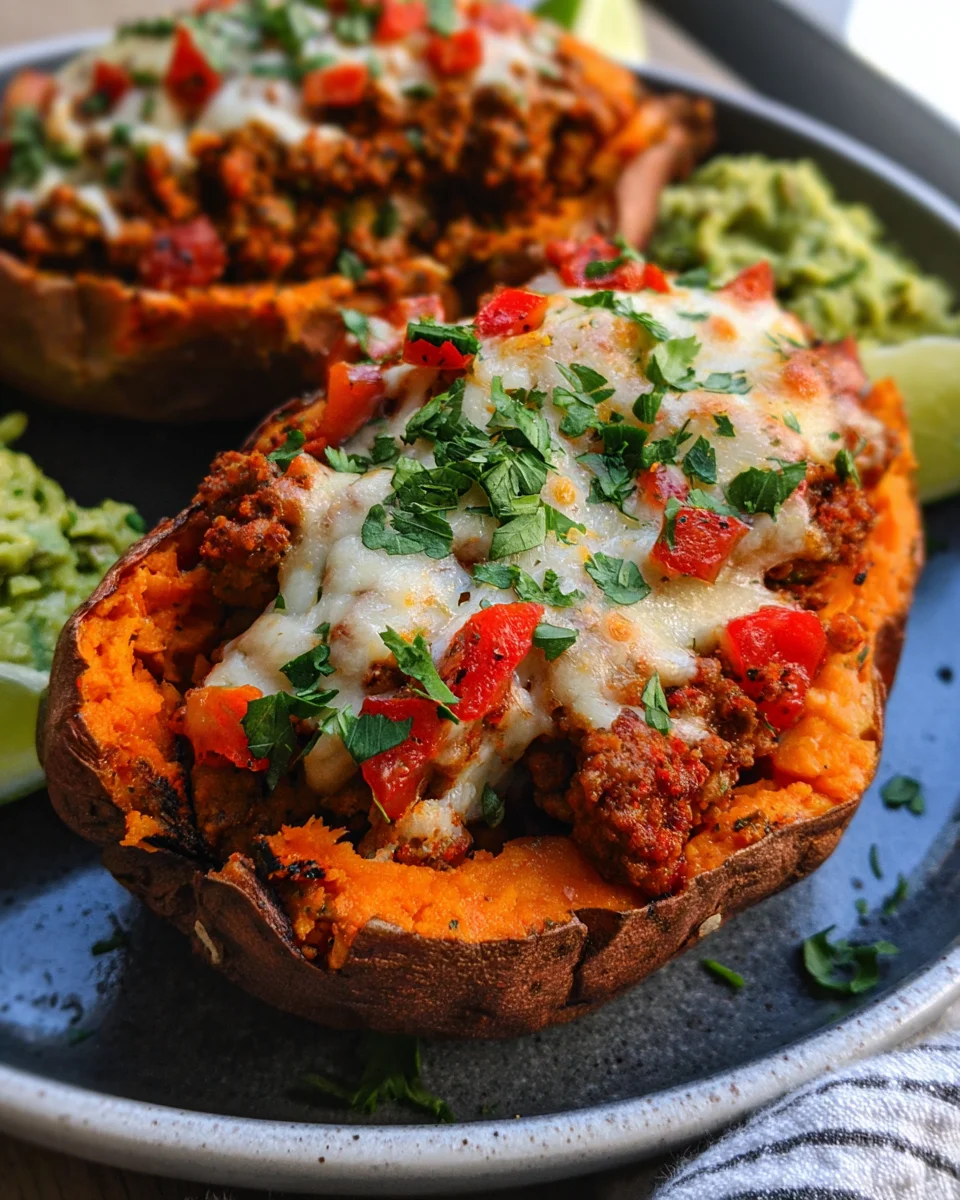 Turkey Taco Stuffed Sweet Potatoes 16 Turkey