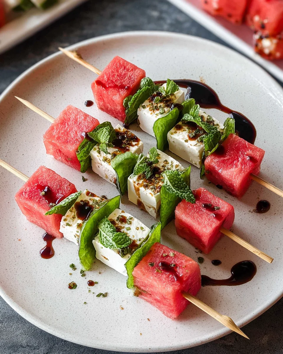 Watermelon-Feta Skewers