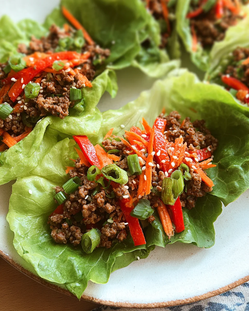 Asian Style Ground Beef Lettuce Wraps