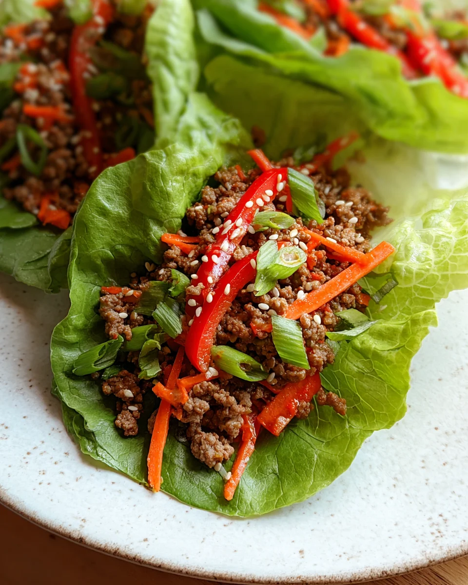 Asian Style Ground Beef Lettuce Wraps 18 Asian
