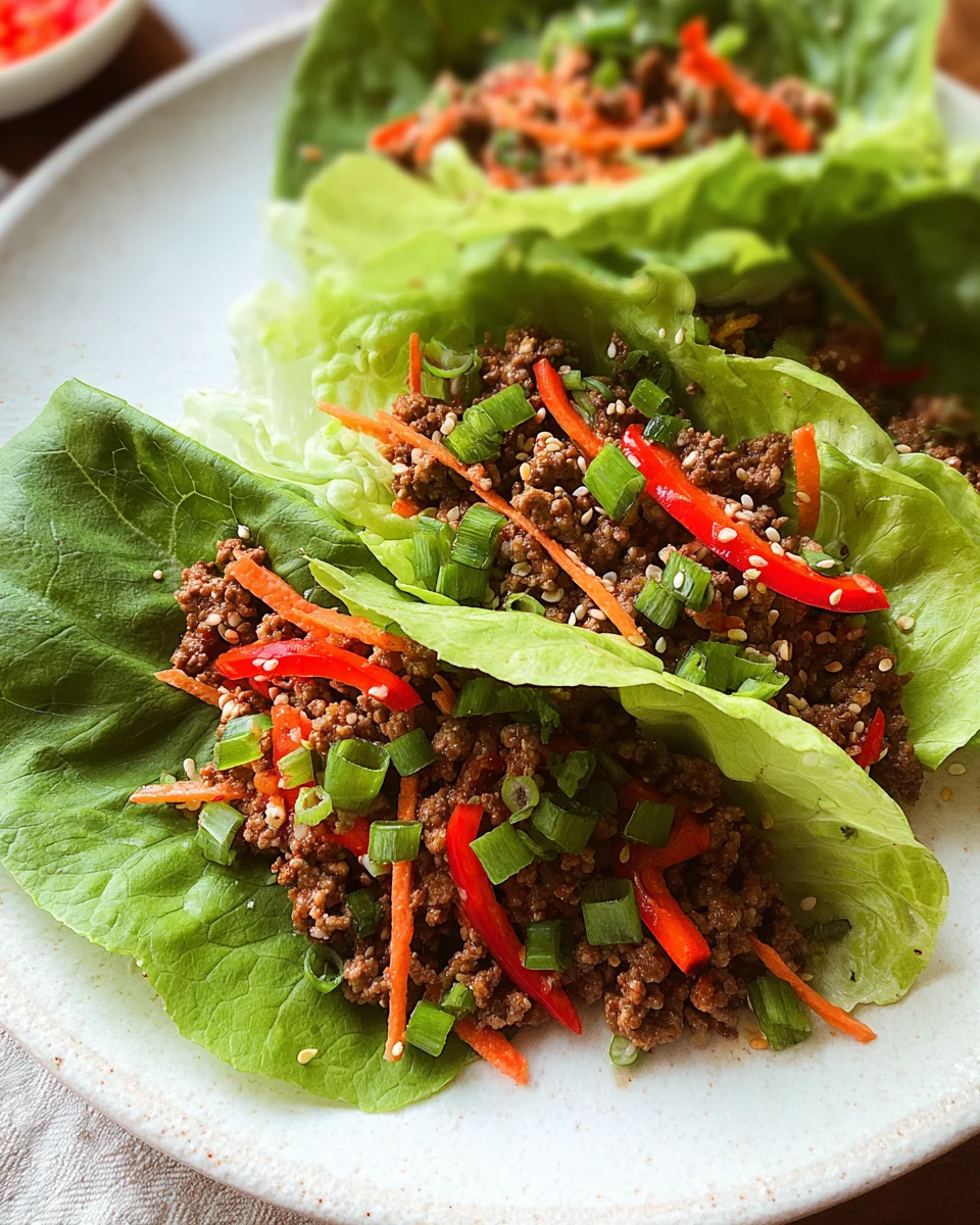 Asian Style Ground Beef Lettuce Wraps 19 Asian