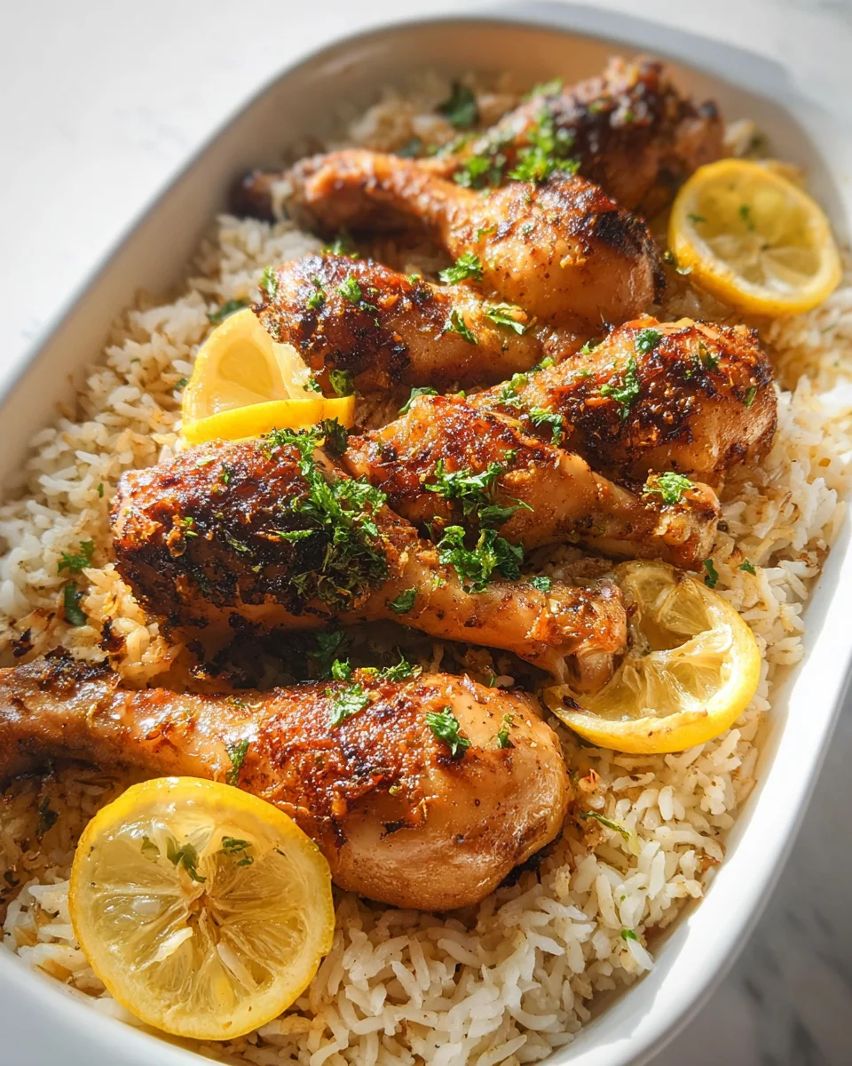 Baked Chicken Legs and Rice