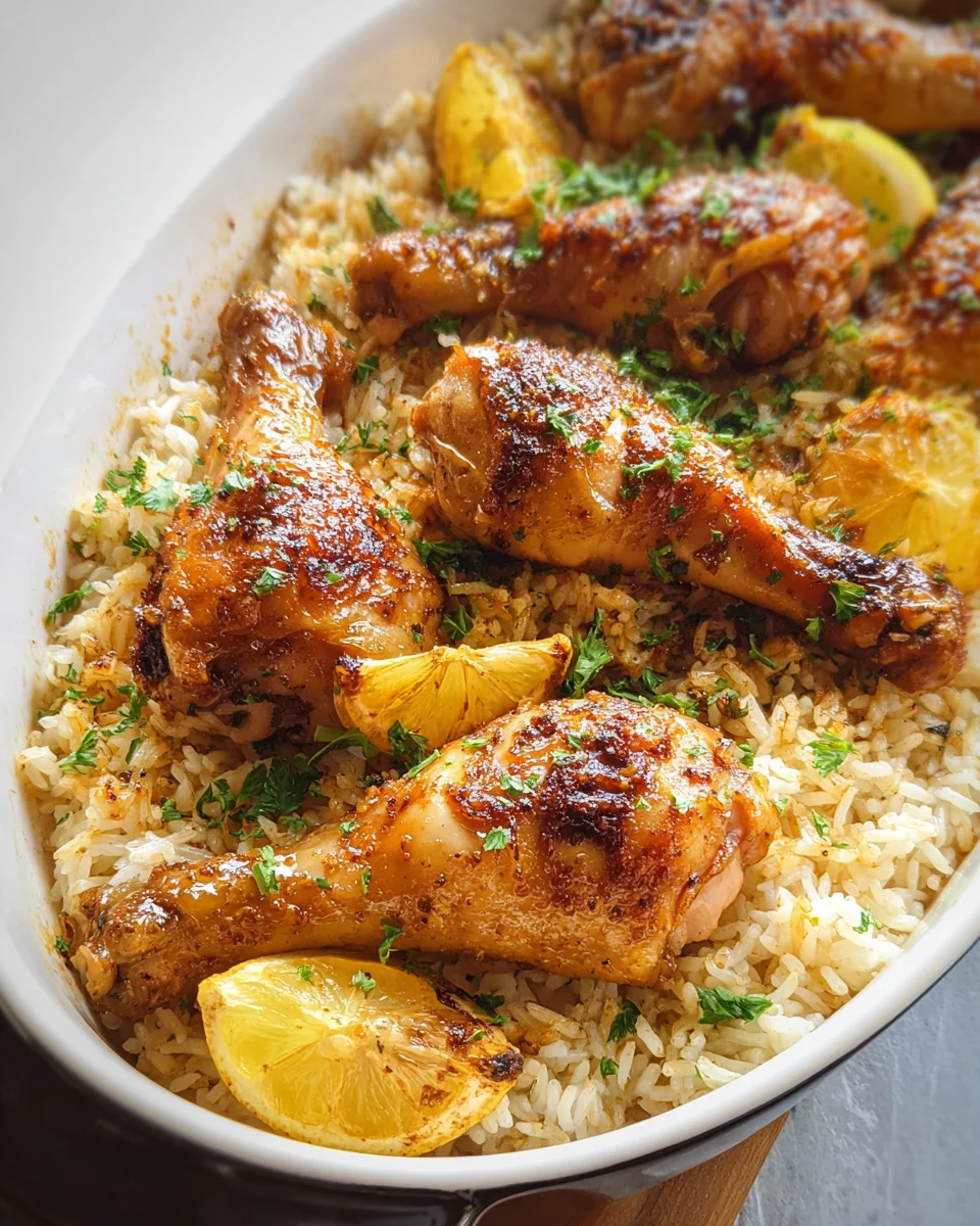 Baked Chicken Legs and Rice 30 Baked