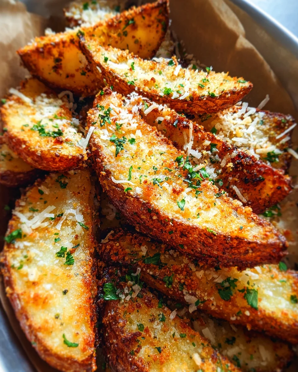 Baked Garlic Parmesan Potato Wedges 16 Baked