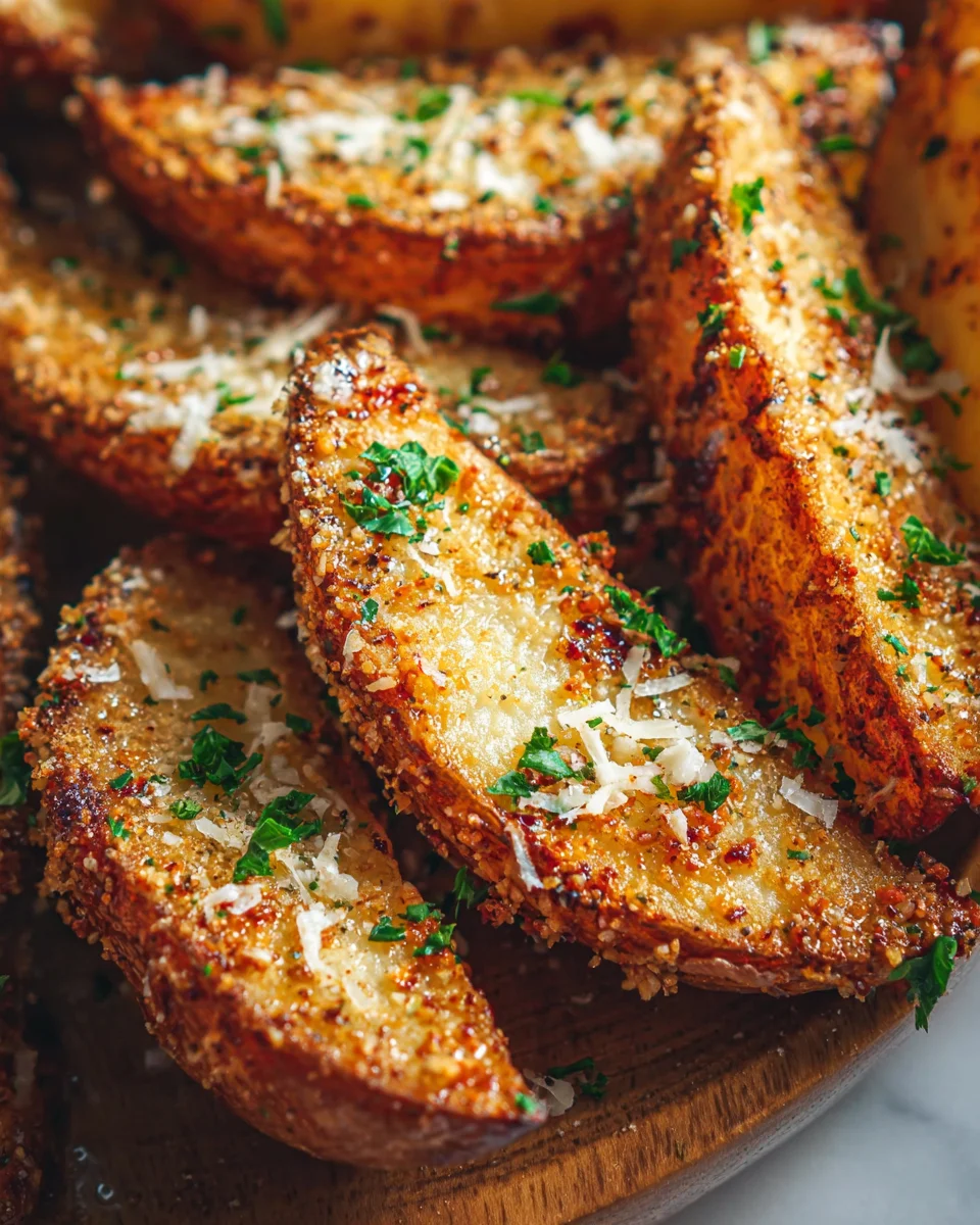 Baked Garlic Parmesan Potato Wedges 17 Baked