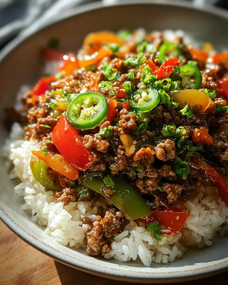 Beef and Pepper Rice Bowl