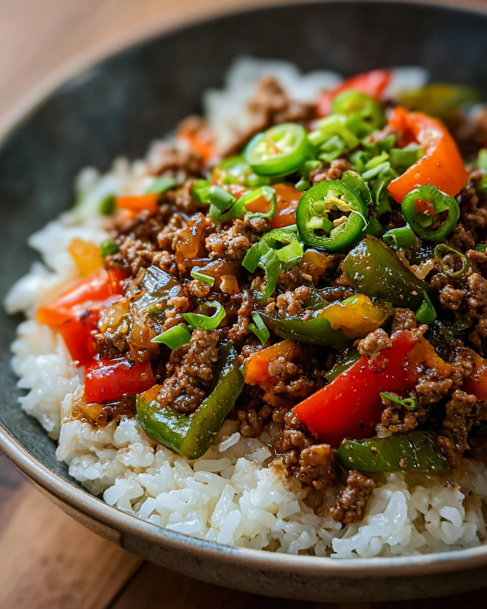Beef and Pepper Rice Bowl 21 Beef