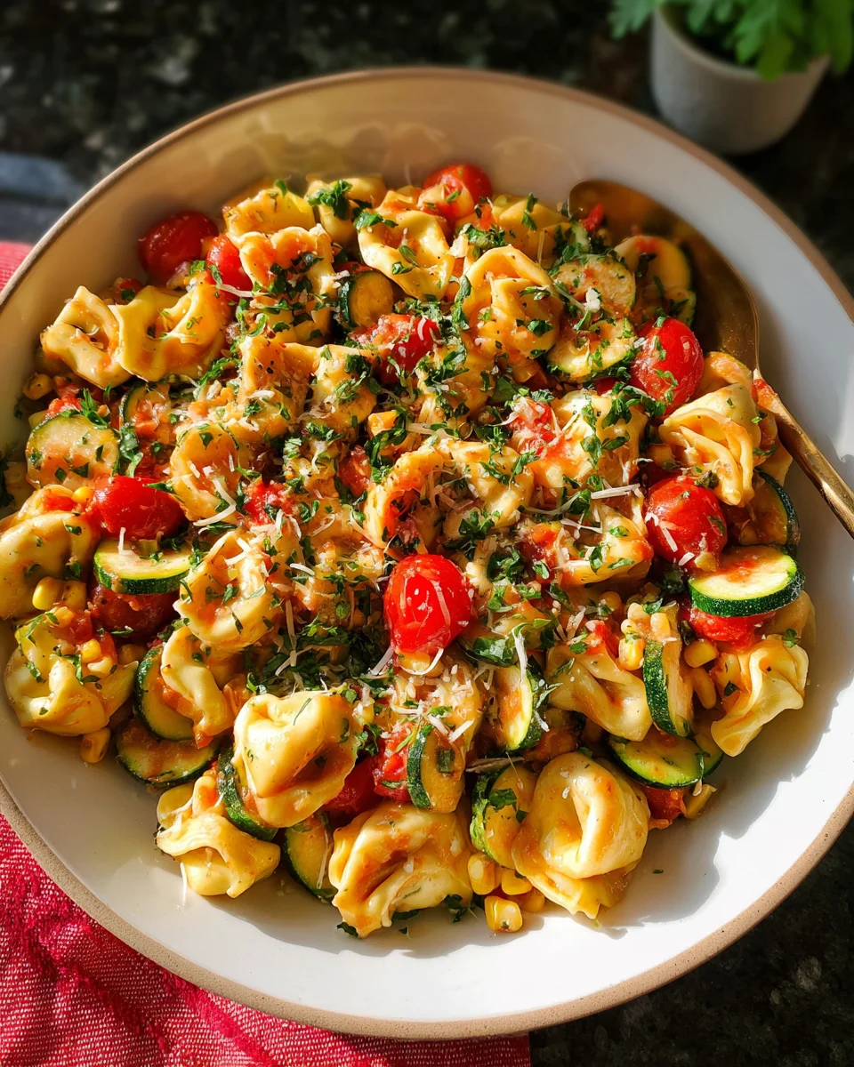 Cheese Tortellini with Summer Veggies
