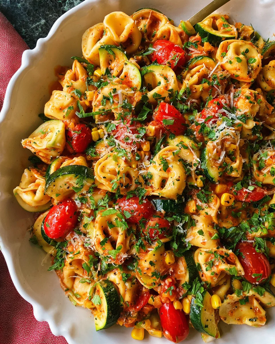 Cheese Tortellini with Summer Veggies 22 Cheese