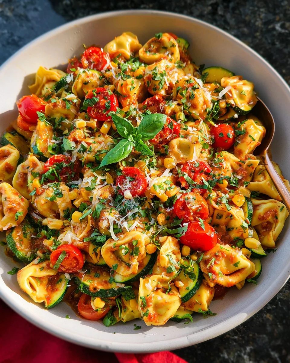 Cheese Tortellini with Summer Veggies 23 Cheese