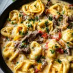Cheesesteak Tortellini in Creamy Provolone Sauce 25 Cheesesteak Tortellini in Creamy Provolone Sauce