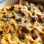 Cheesy Beef and Bowtie Pasta in Garlic Butter 22 Cheesy Beef and Bowtie Pasta in Garlic Butter