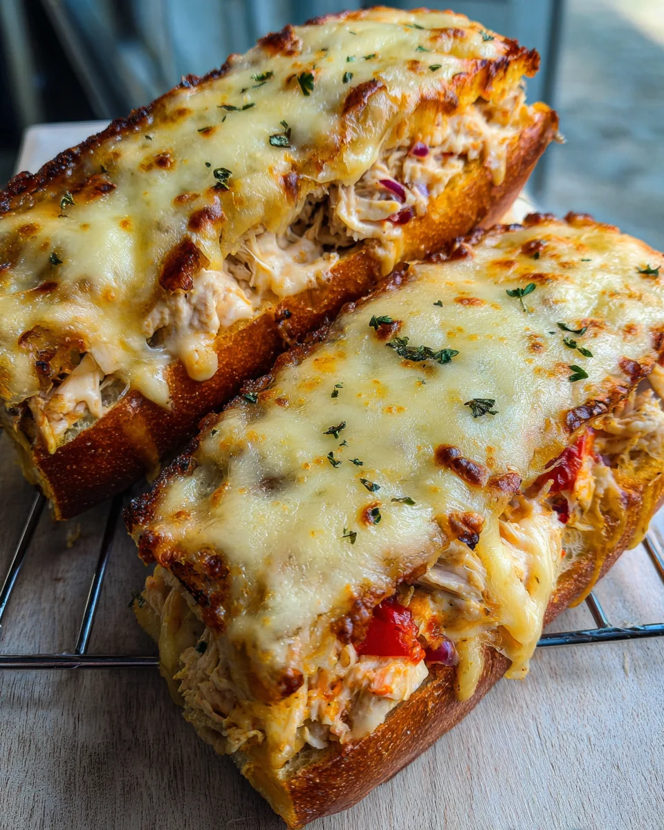Cheesy Chicken Garlic Bread Sandwich