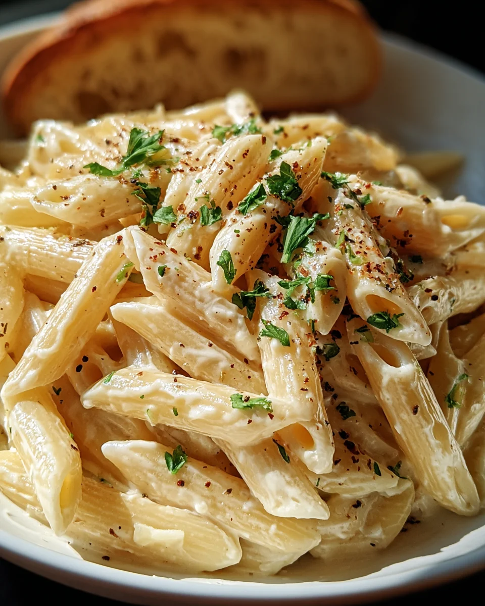 Creamy Garlic Penne Pasta 22 Creamy