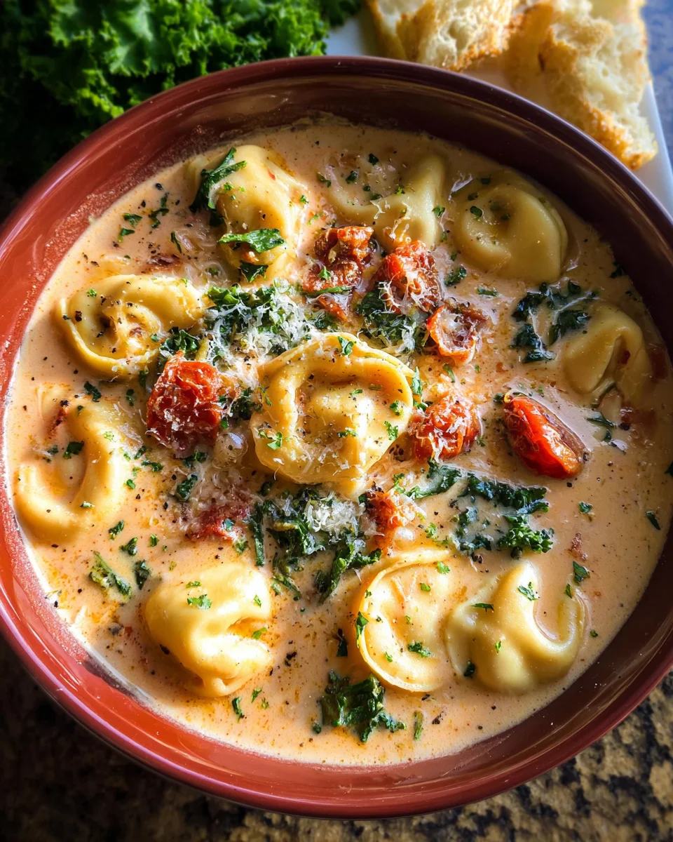 Creamy Tuscan Tortellini Soup