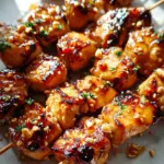 Easy Grilled Asian Chicken Skewers with Honey Garlic Sauce