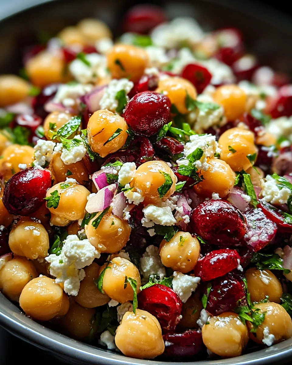 Feta & Cranberry Chickpeas with Lemon Vinaigrette 20 Feta