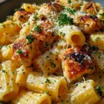 Garlic Butter Chicken with Rigatoni and Parmesan