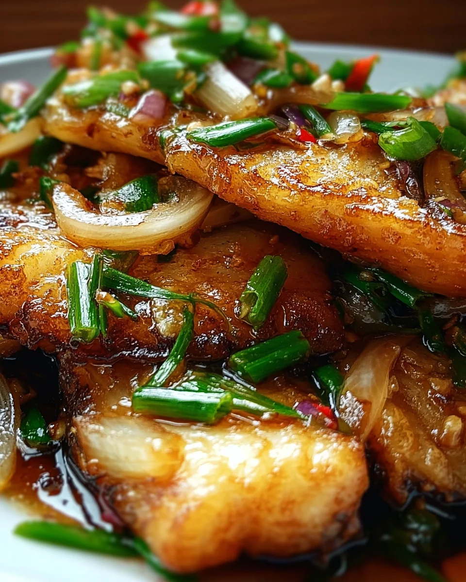 Ginger Onion Fried Sea Bass 24 Ginger