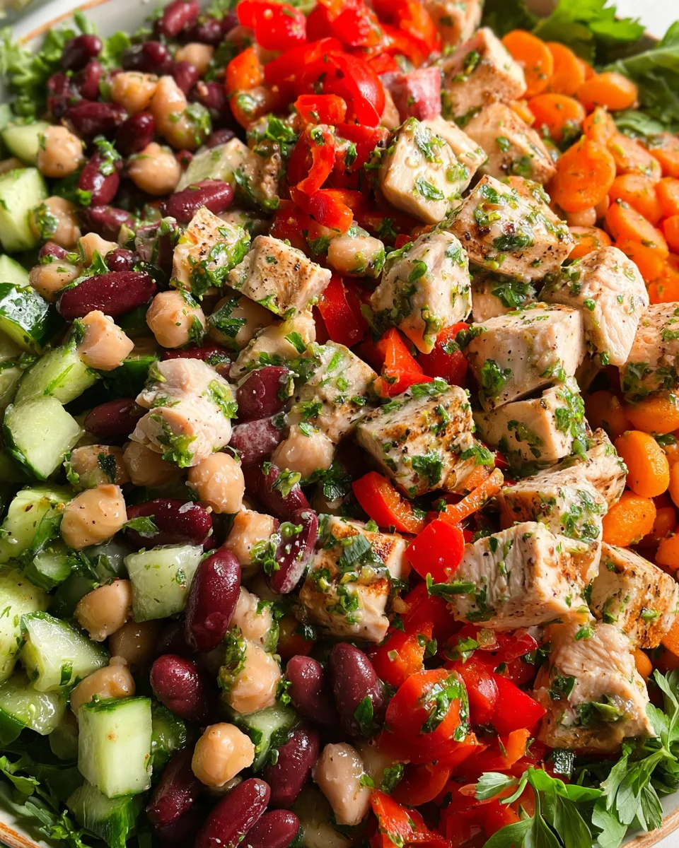 High-Protein Dense Bean Salad with Chicken 20 High-Protein