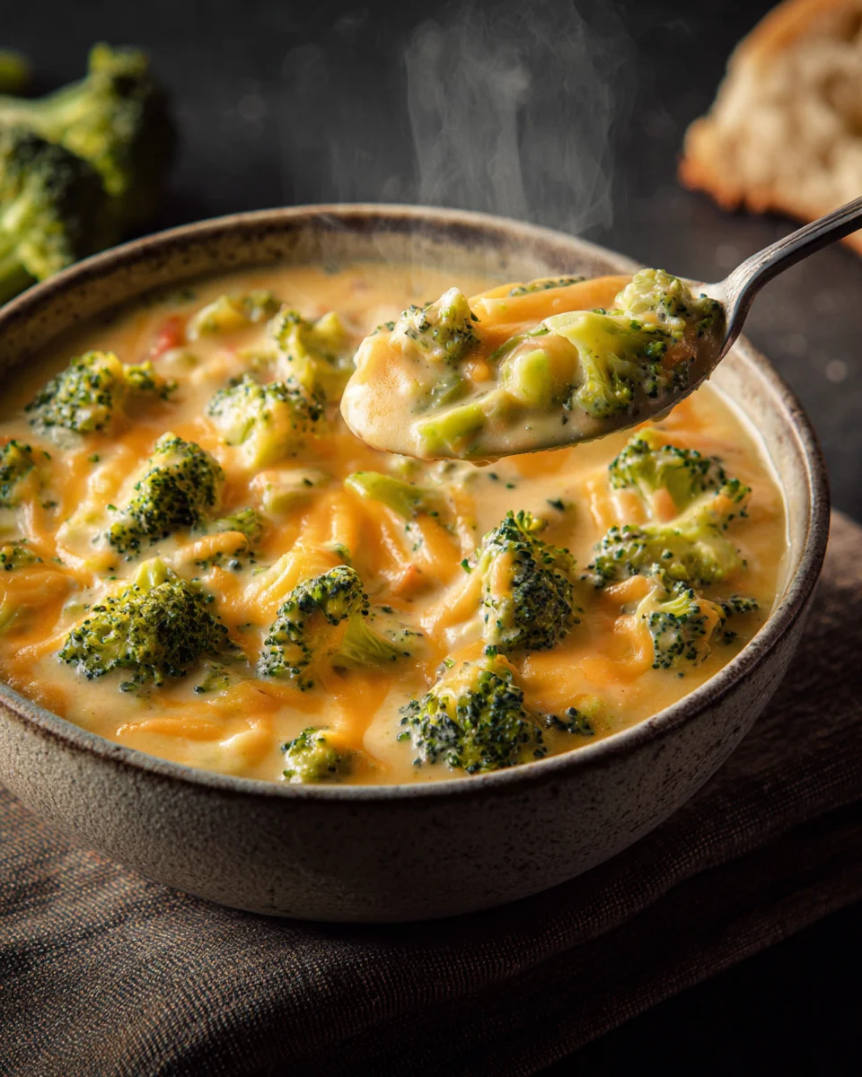 High Protein Broccoli Cheddar Soup