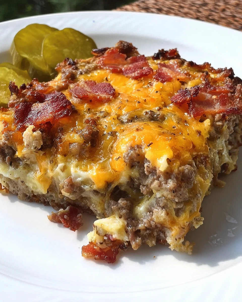 Low-Carb Bacon Cheeseburger Casserole
