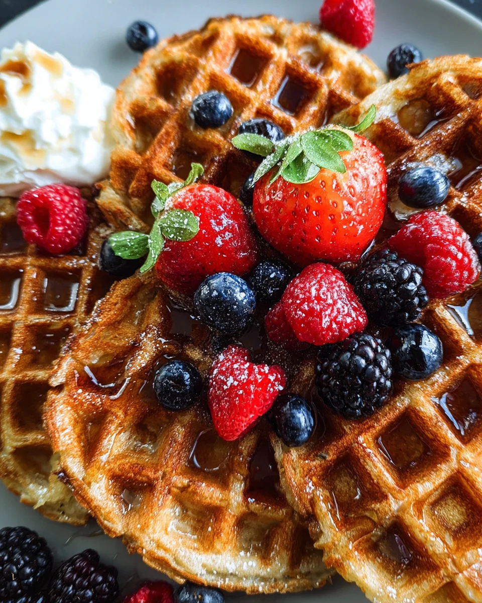 Oatmeal Cottage Cheese Waffles
