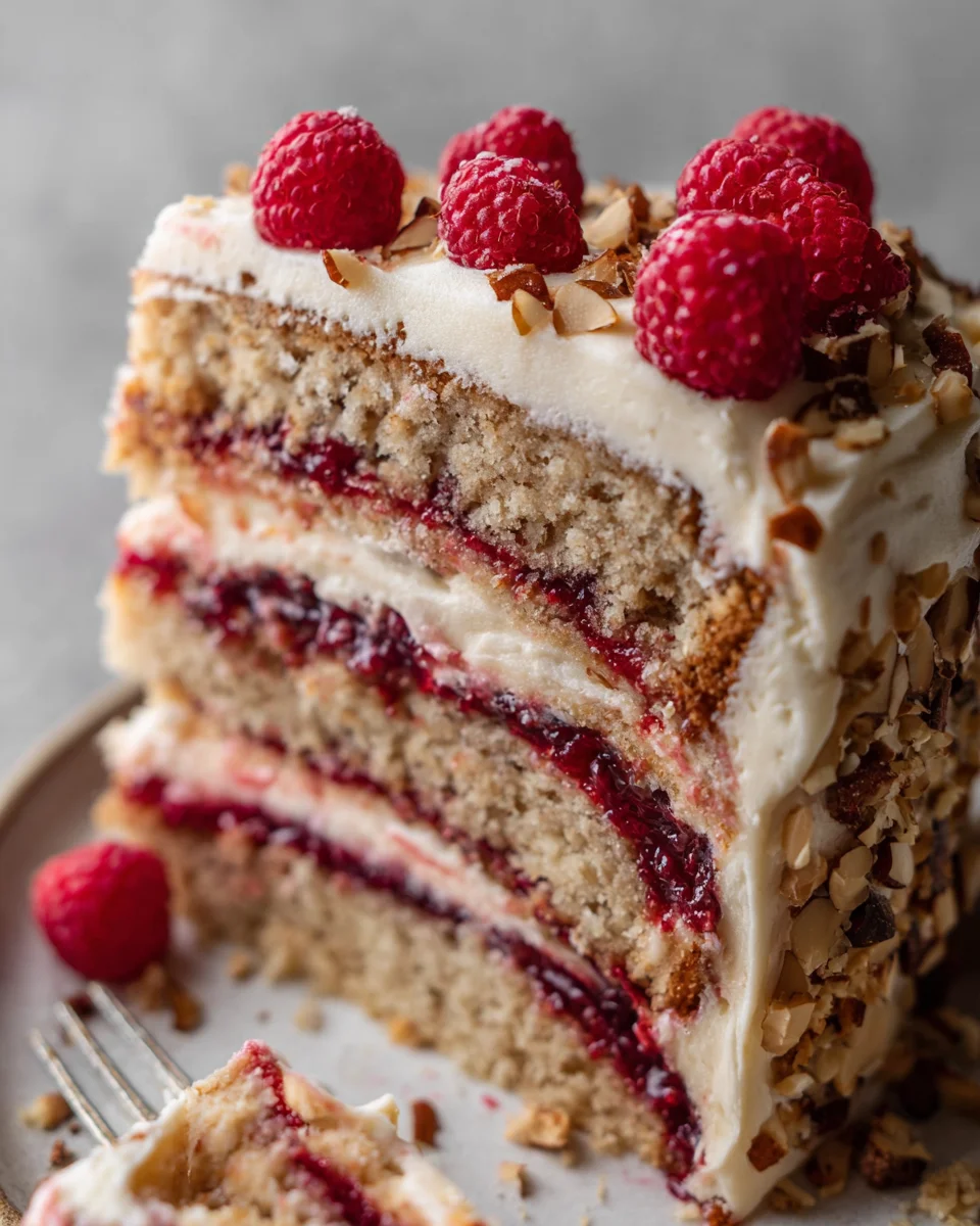 One Bowl Vegan Almond Raspberry Cake with Cream Cheese Frosting 28 One