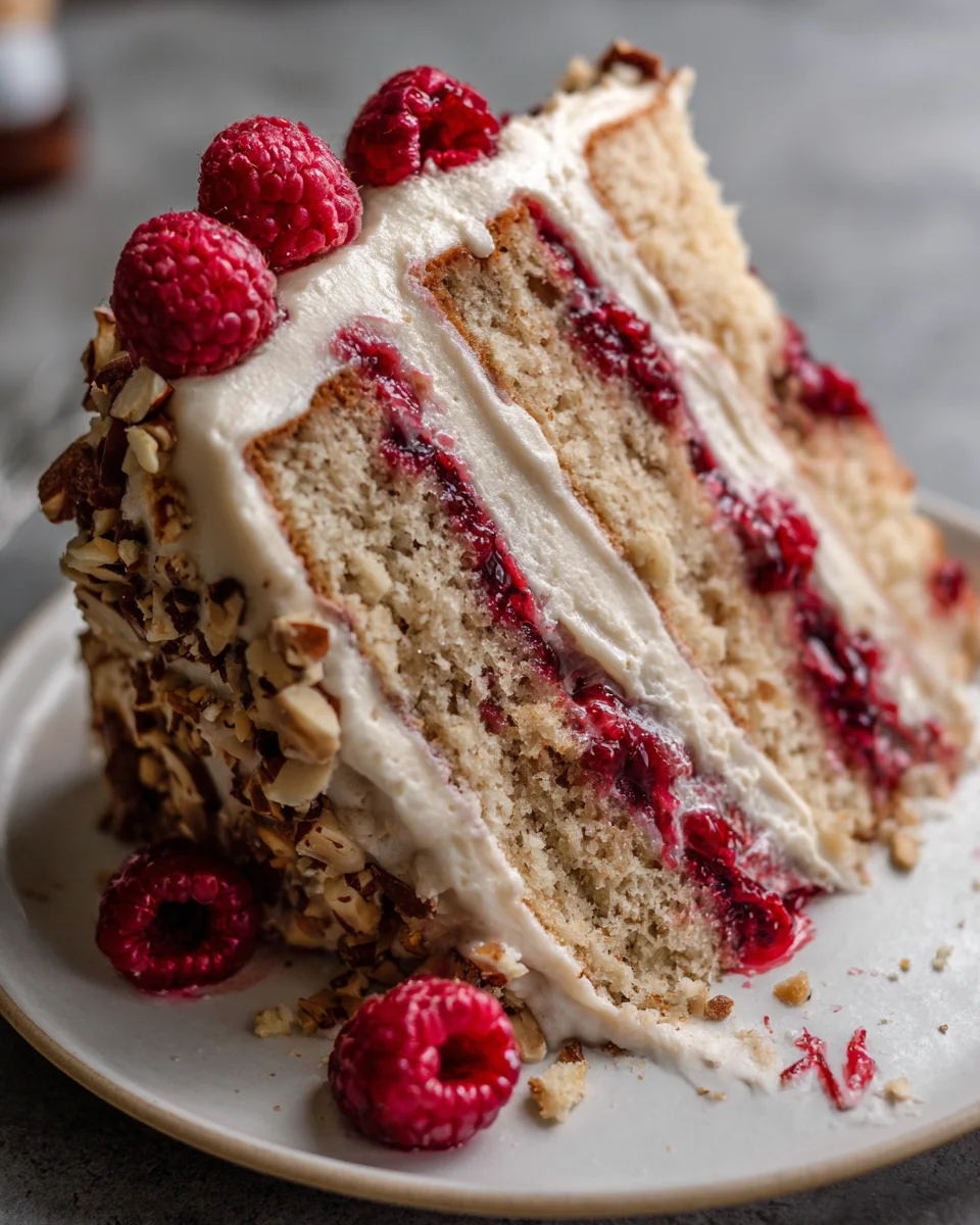One Bowl Vegan Almond Raspberry Cake with Cream Cheese Frosting 29 One