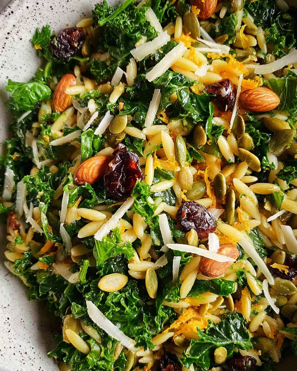 Orzo Kale Salad with Lemon Vinaigrette