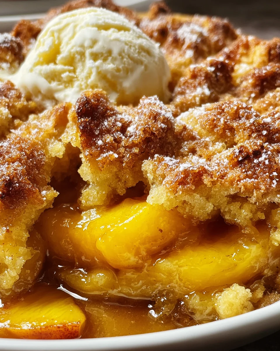 Ridiculously Easy Peach Cobbler