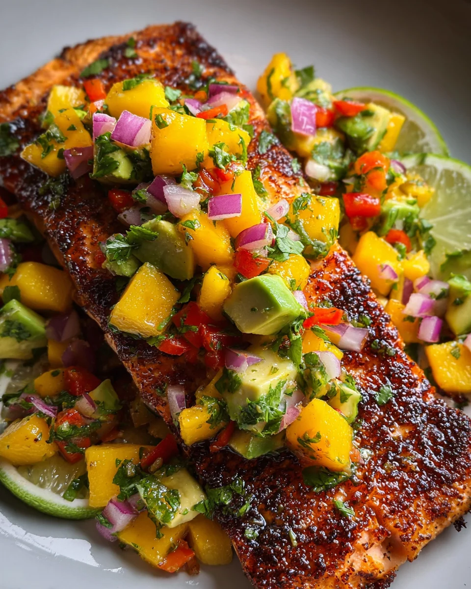 Salmon with Mango Salsa 28 Salmon