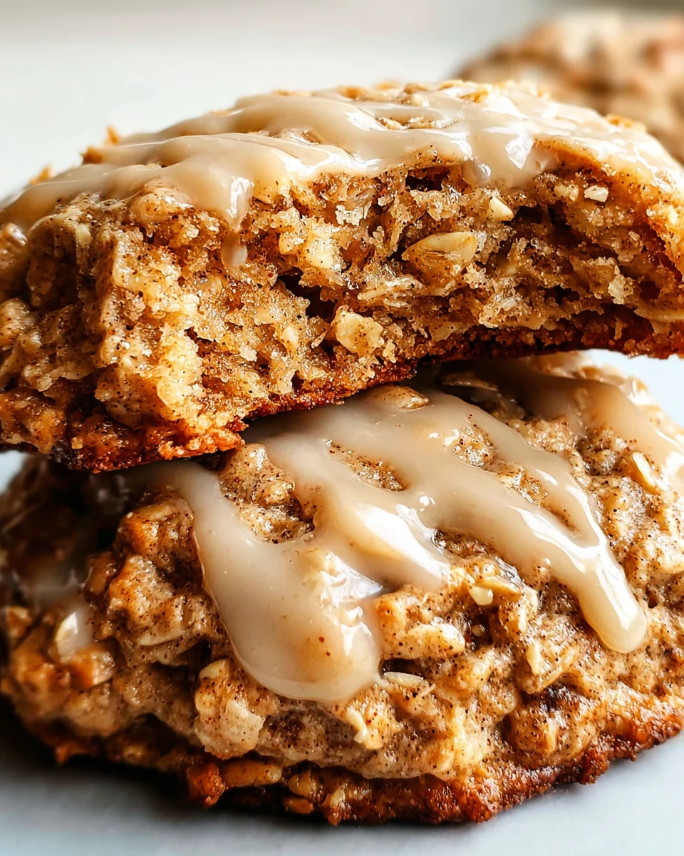 Seriously Thick & Chewy Chai Oatmeal Cookies with Maple Glaze