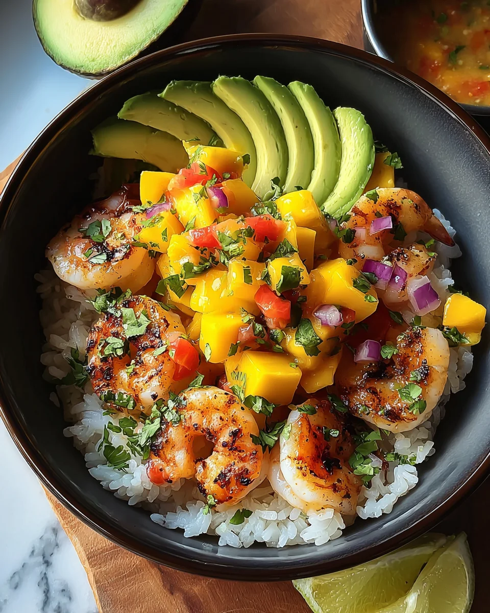 Shrimp and Avocado Bowls with Mango Salsa & Lime-Chili Sauce 18 Shrimp